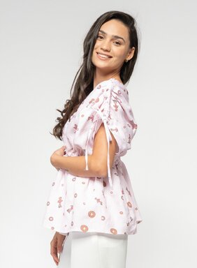 Dámsky top zo 100% ľanu s výstrihom